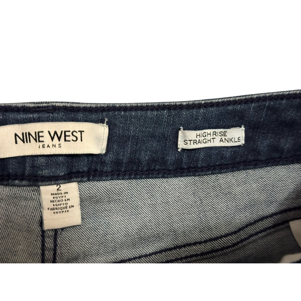 Nine West Women’s High Rise Straight Ankle Distressed Stretch Denim jeans Sz 2 - Picture 3 of 6